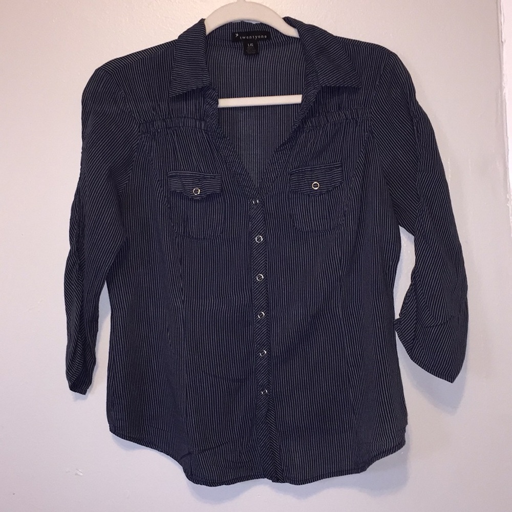 Button up striped blouse